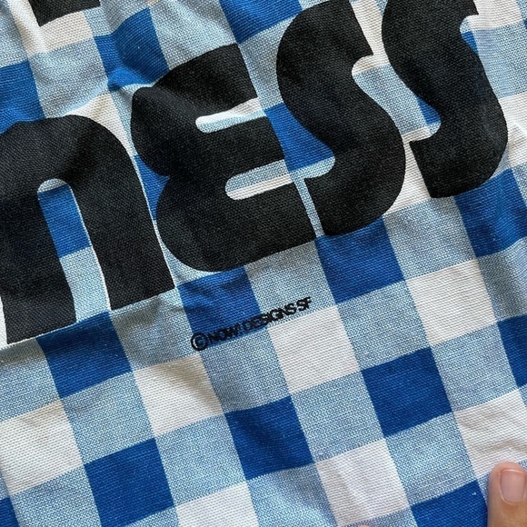 Vintage “Bless This Mess” Blue Checkered Apron - Picture 3 of 5